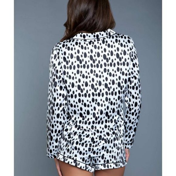 Be Wicked Silky Satin Dalmy 2 Pc. Pajama Set X LARGE (899) - Picture 3 of 7